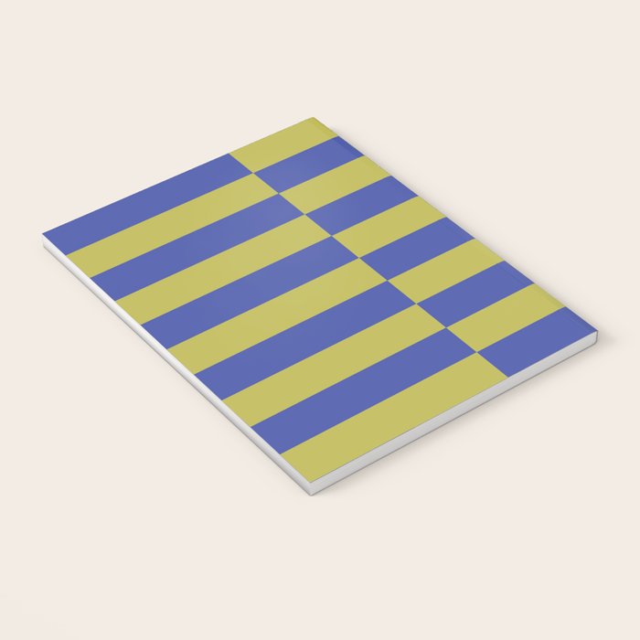 Bold Striped Pattern with Electric Cobalt and Chartreuse Colors Notebook Gallery Image 3
