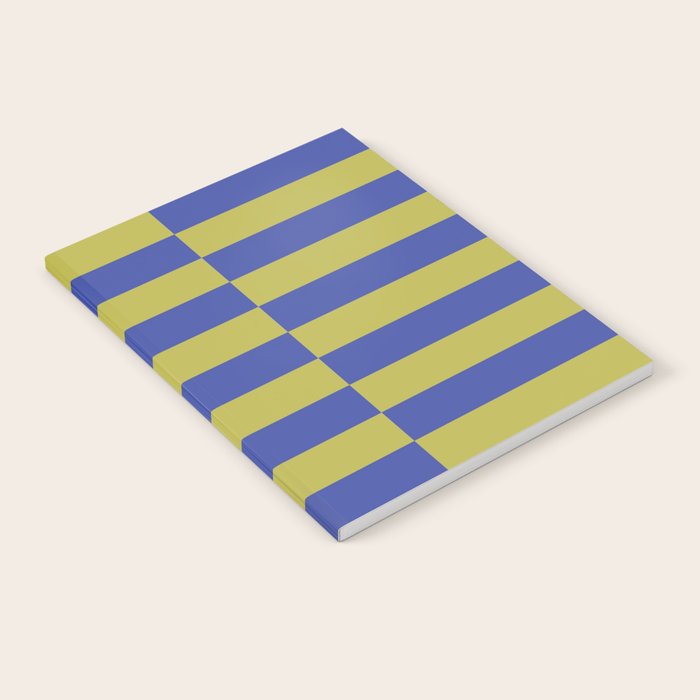 Bold Striped Pattern with Electric Cobalt and Chartreuse Colors Notebook Gallery Image 1