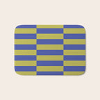 Bold Striped Pattern with Electric Cobalt and Chartreuse Colors Bath Mat Gallery Image 1