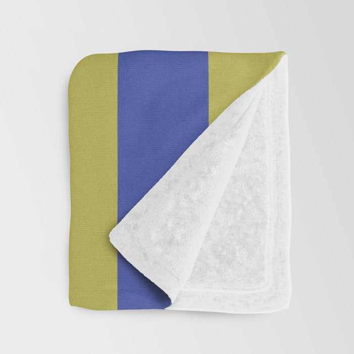 Bold Striped Pattern with Electric Cobalt and Chartreuse Colors Throw Blanket Gallery Image 3
