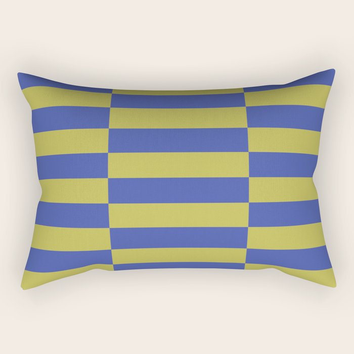 Bold Striped Pattern with Electric Cobalt and Chartreuse Colors Rectangular Pillow Gallery Image 2