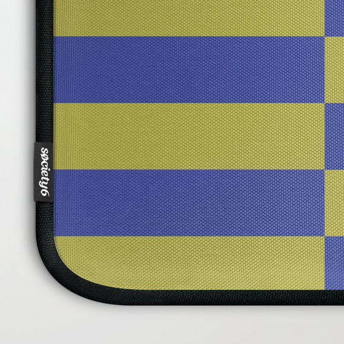Bold Striped Pattern with Electric Cobalt and Chartreuse Colors Laptop Sleeve Gallery Image 3