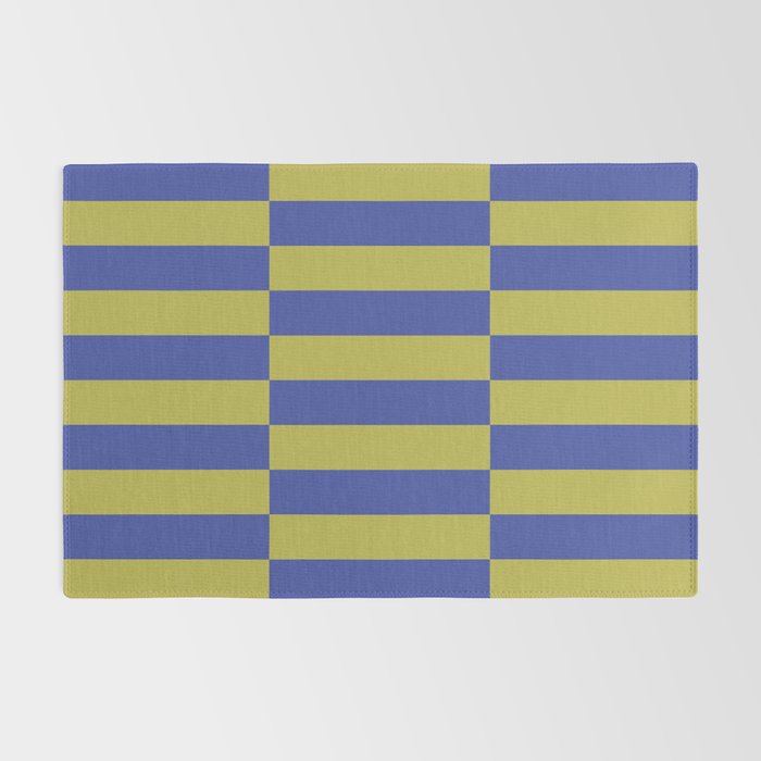 Bold Striped Pattern with Electric Cobalt and Chartreuse Colors Rug Gallery Image 2