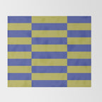Bold Striped Pattern with Electric Cobalt and Chartreuse Colors Throw Blanket Gallery Image 2