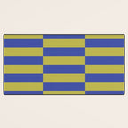 Bold Striped Pattern with Electric Cobalt and Chartreuse Colors Desk Mat Gallery Image 3