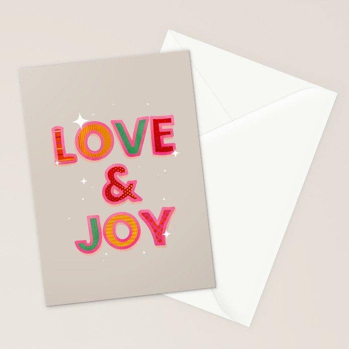 LOVE & JOY Festive Letters Stationery Card Gallery Image 2