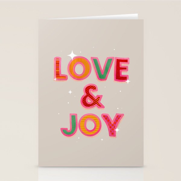LOVE & JOY Festive Letters Stationery Card Gallery Image 2