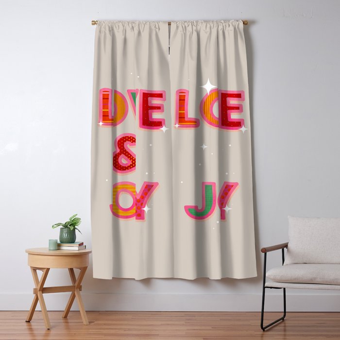 LOVE & JOY Festive Letters Window Curtain Gallery Image 1