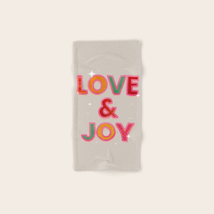 LOVE & JOY Festive Letters Bath Towel Gallery Image 1