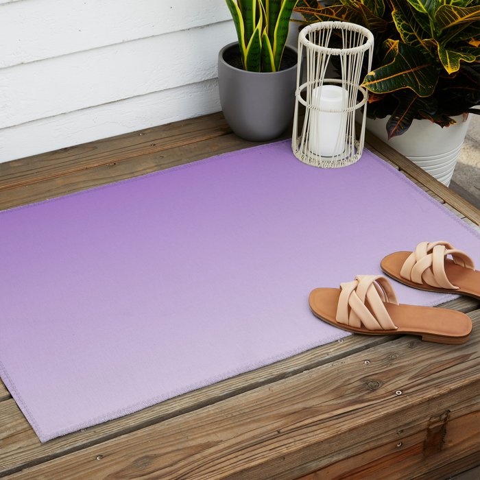 Dreamy Violet Purple Ombre Gradient Outdoor Rug Gallery Image 2