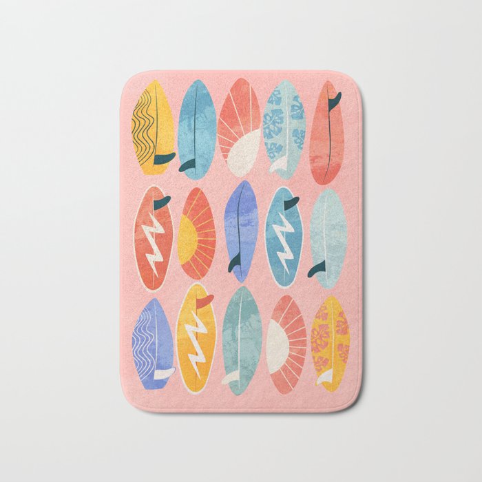 Surfboard pink Bath Mat Gallery Image 1