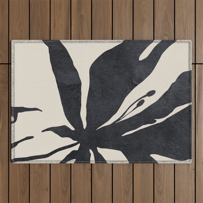Abstract Art Minimal Flower Outdoor Rug Gallery Image 1