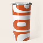 Mid Century Modern Piquet Minimalist Abstract Burnt Orange and White Travel Mug Gallery Image 2