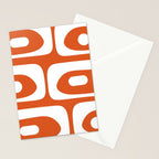 Mid Century Modern Piquet Minimalist Abstract Burnt Orange and White Stationery Card Gallery Image 2