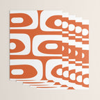 Mid Century Modern Piquet Minimalist Abstract Burnt Orange and White Wrapping Paper Gallery Image 3