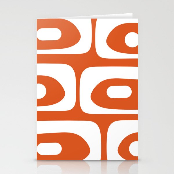 Mid Century Modern Piquet Minimalist Abstract Burnt Orange and White Stationery Card Gallery Image 2
