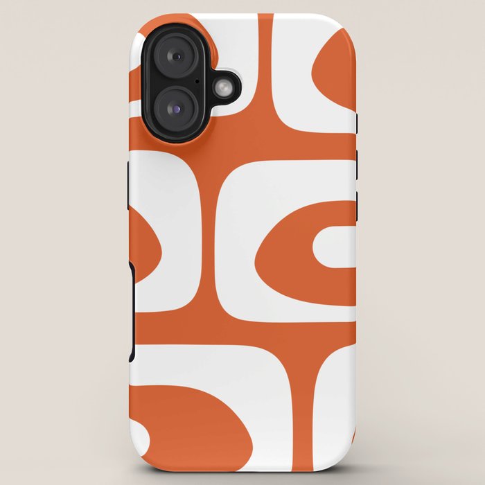 Mid Century Modern Piquet Minimalist Abstract Burnt Orange and White iPhone Case Gallery Image 5