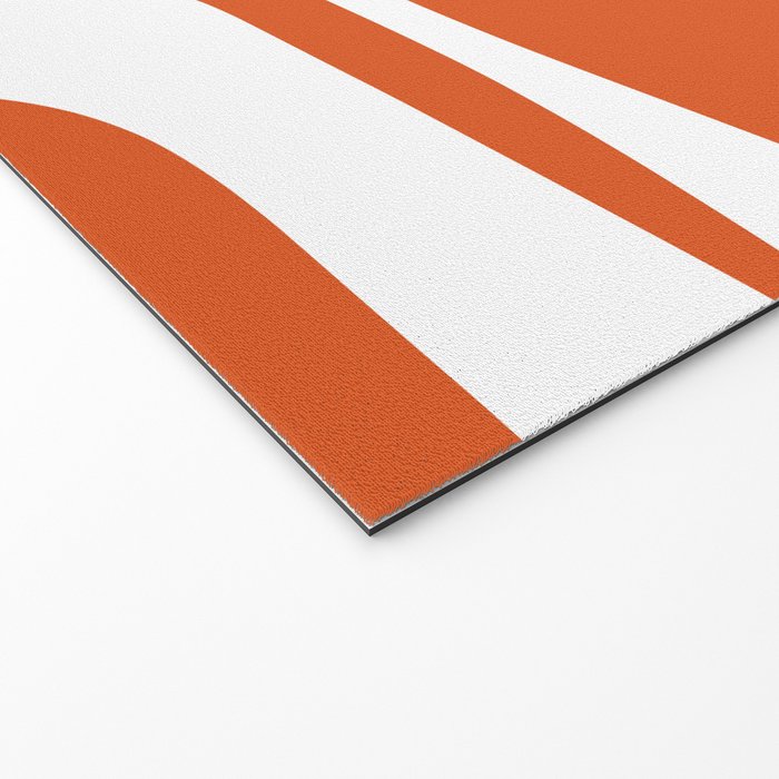 Mid Century Modern Piquet Minimalist Abstract Burnt Orange and White Welcome Mat Gallery Image 2