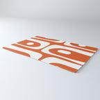 Mid Century Modern Piquet Minimalist Abstract Burnt Orange and White Rug Gallery Image 3