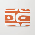 Mid Century Modern Piquet Minimalist Abstract Burnt Orange and White Bath Mat Gallery Image 1