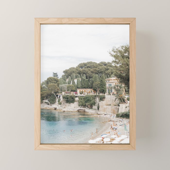 Saint-Jean Cap Ferrat Dreamy Italian Beach | Italian beach travel photographs Mini Art Print Gallery Image 1