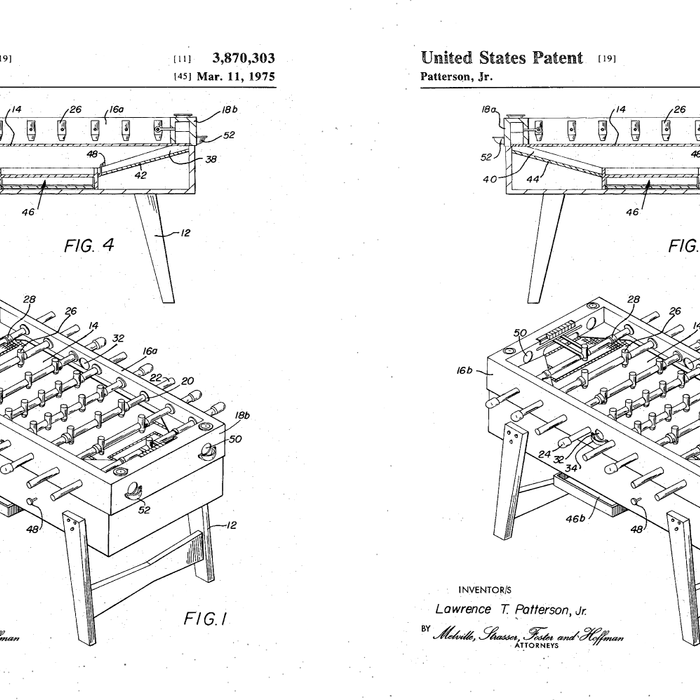 Foosball Table Patent - Foosball Player Game Room Art - Antique Coffee Mug Gallery Image 2