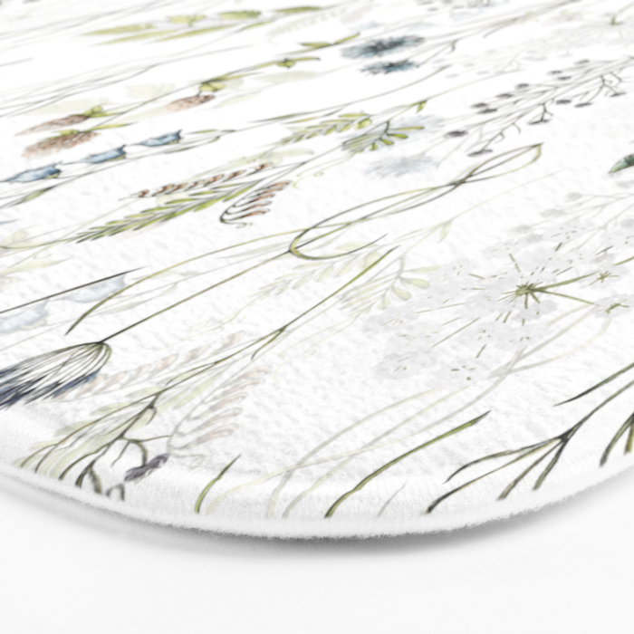 Wildflowers Meadow Botanical Flower Garden  Bath Mat Gallery Image 3