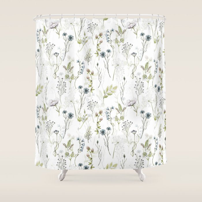 Wildflowers Meadow Botanical Flower Garden  Shower Curtain Gallery Image 1