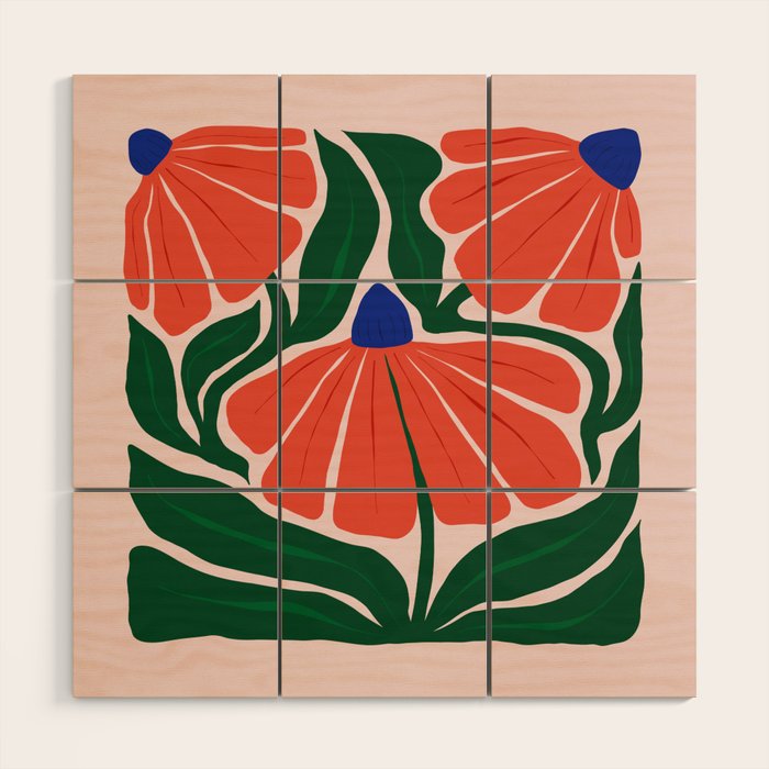 Carmine Lily Wood Wall Art Gallery Image 1