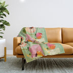 Bold Impressionist Floral Pattern Throw Blanket Gallery Image 1