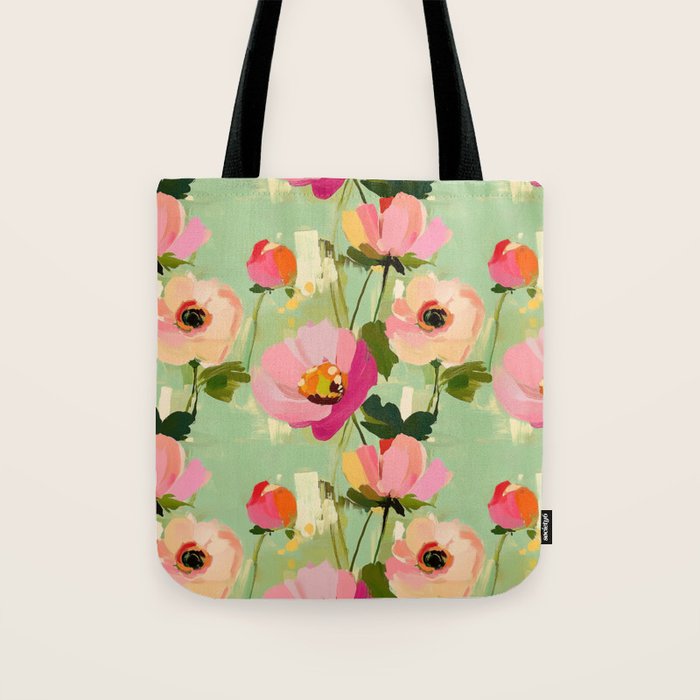 Bold Impressionist Floral Pattern Tote Bag Gallery Image 1
