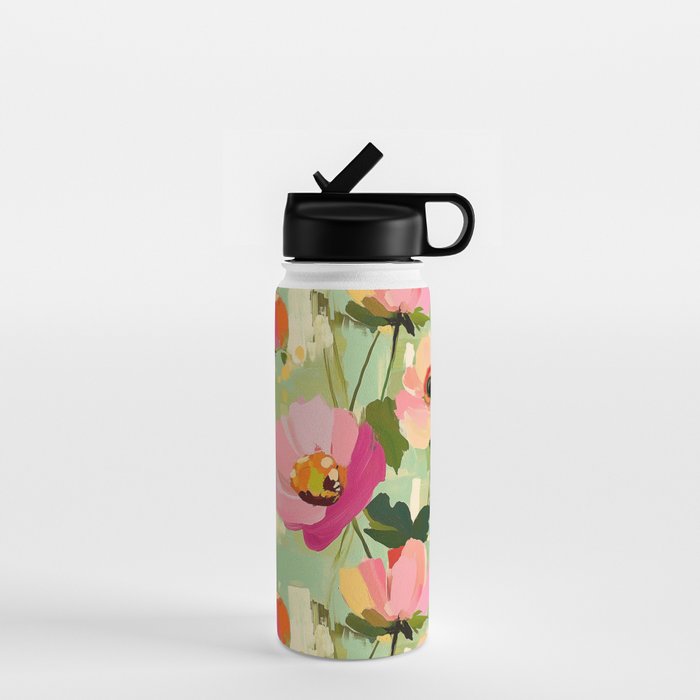Bold Impressionist Floral Pattern Water Bottle Gallery Image 1