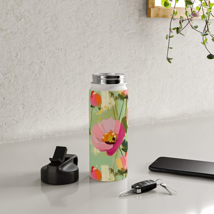 Bold Impressionist Floral Pattern Water Bottle Gallery Image 4