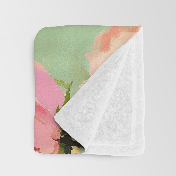 Bold Impressionist Floral Pattern Throw Blanket Gallery Image 3