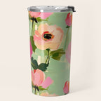 Bold Impressionist Floral Pattern Travel Mug Gallery Image 2