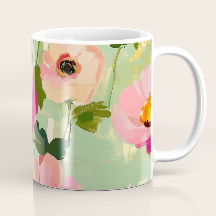 Bold Impressionist Floral Pattern Coffee Mug Gallery Image 1