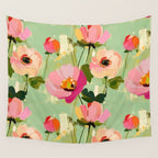 Bold Impressionist Floral Pattern Wall Tapestry Gallery Image 4