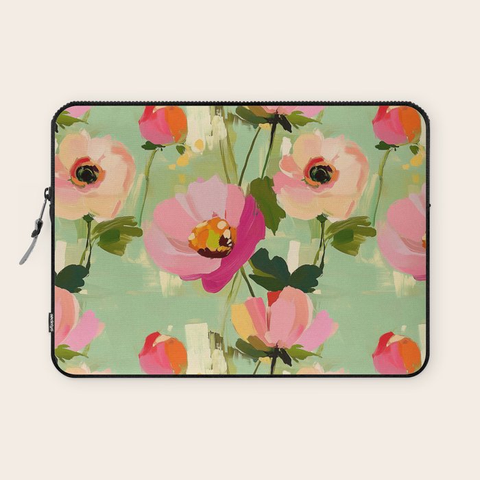 Bold Impressionist Floral Pattern Laptop Sleeve Gallery Image 1