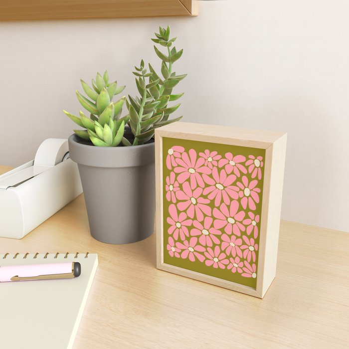 Pink Retro Floral Art Print Mini Art Print Gallery Image 2