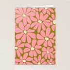 Pink Retro Floral Art Print Stationery Card Gallery Image 2