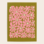 Pink Retro Floral Art Print Poster Gallery Image 4