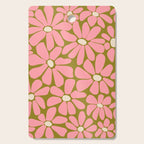 Pink Retro Floral Art Print Cutting Board Gallery Image 1