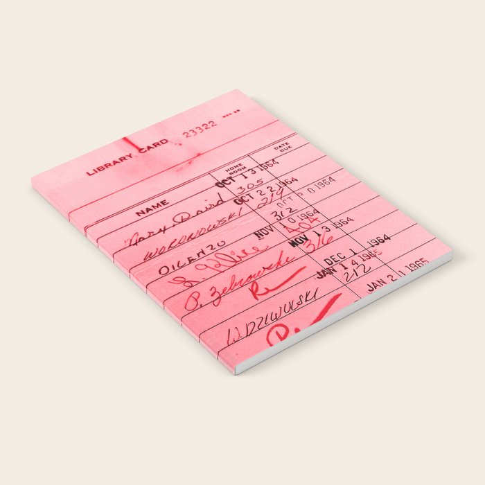 Library Card 23322 Pink Notebook Gallery Image 2