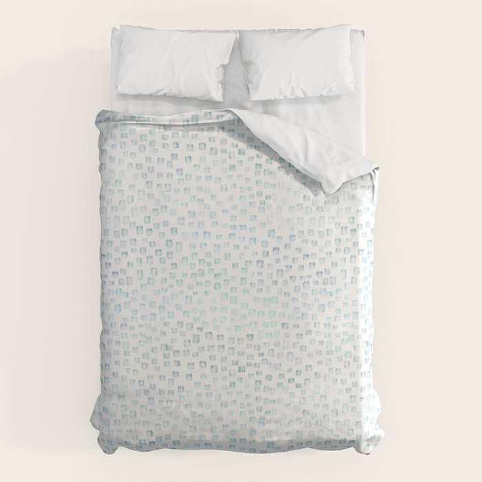 Sea Glass Watercolor // Turquoise Blue and Green Ocean Glass Beach Art Duvet Cover Gallery Image 6
