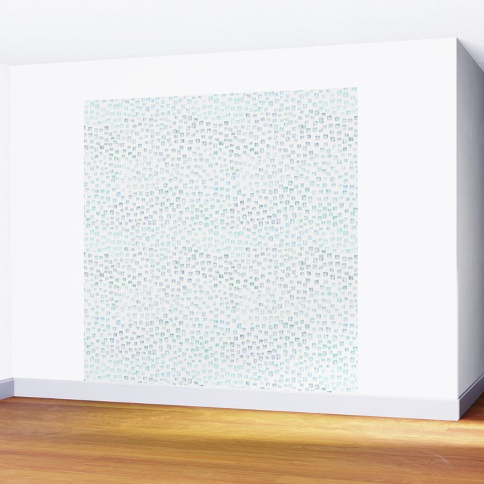 Sea Glass Watercolor // Turquoise Blue and Green Ocean Glass Beach Art Wall Mural Gallery Image 2