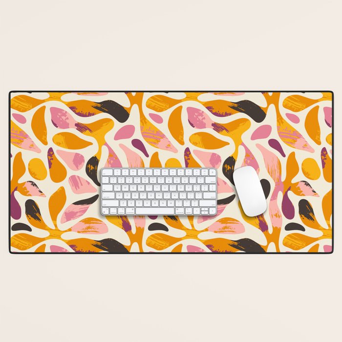Abstract colorful flower art pattern Desk Mat Gallery Image 1