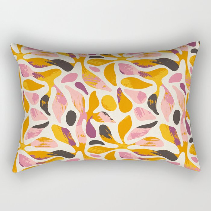 Abstract colorful flower art pattern Rectangular Pillow Gallery Image 1