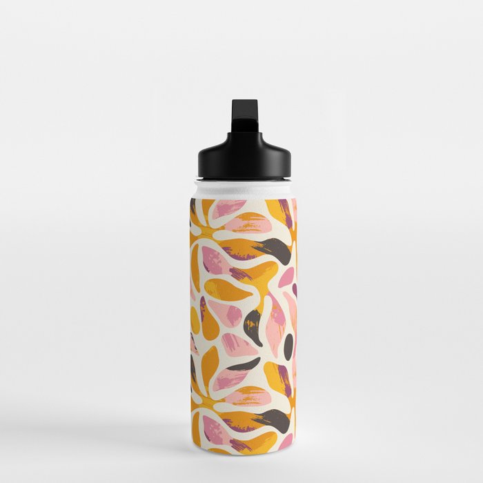 Abstract colorful flower art pattern Water Bottle Gallery Image 3