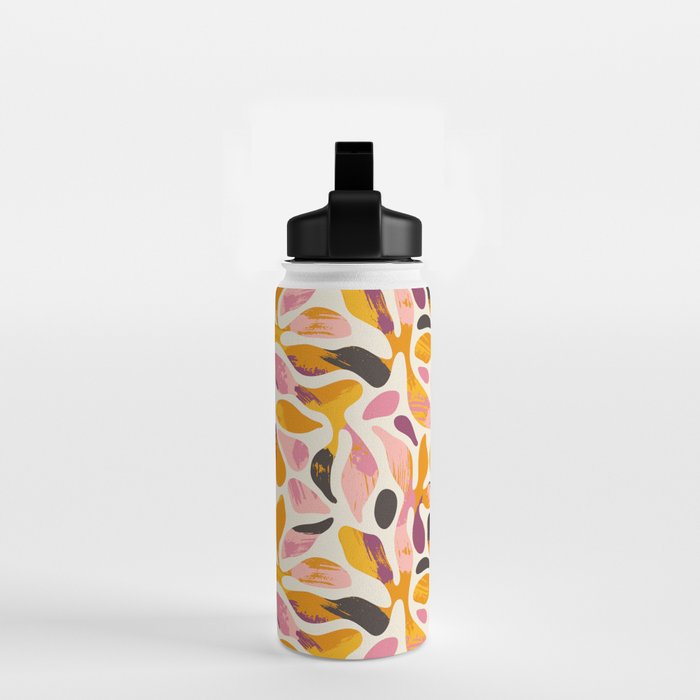 Abstract colorful flower art pattern Water Bottle Gallery Image 2