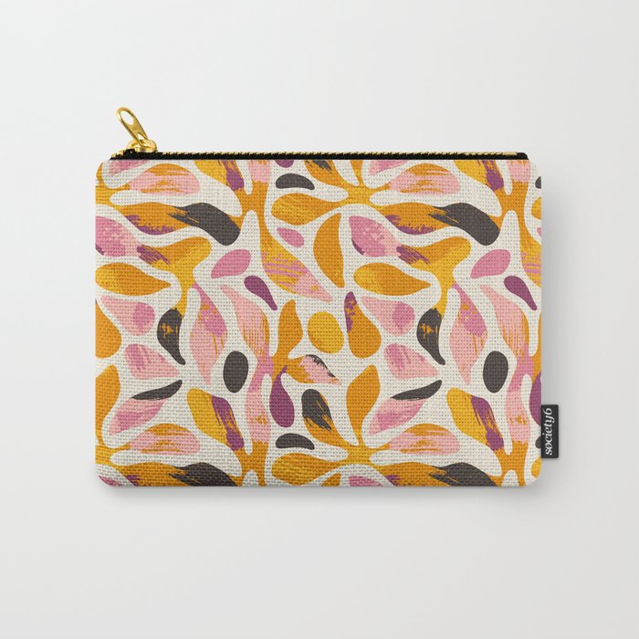 Abstract colorful flower art pattern Carry All Pouch Gallery Image 1